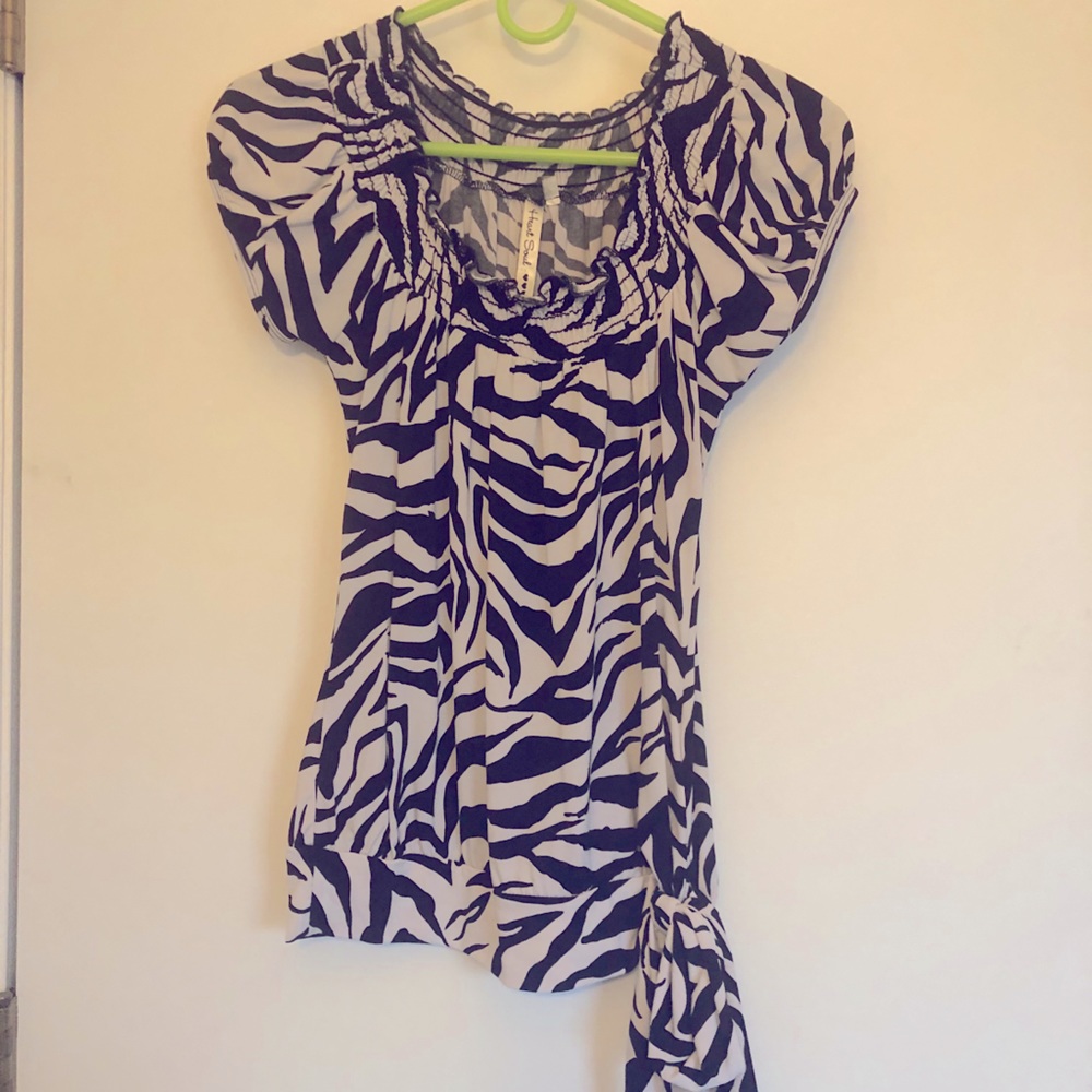 Zebra Print Dressy Top